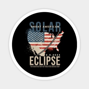 Great North American Solar Eclipse 2024 Mens Womens Kids Magnet